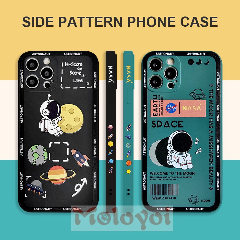 Soft Case Tpu Motif Print Kartun NASA Untuk IPhone 12 11 13 Pro Max XR 7 8 Plus X XS Max 6 6s Plus SE 2020