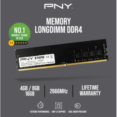 Memory / Ram PNY Longdim 16GB DDR4 PC21300 2666Mhz