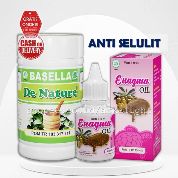 PENGHILANG SELULIT ANTI STRETCH MARK HERBAL KAPSUL BASELLA & ENEGMA OIL DE NATURE