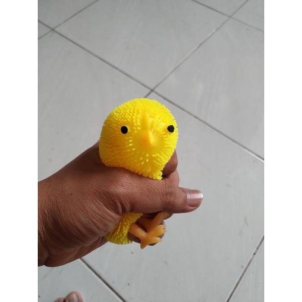 Mesh Ball Ayam LED / Stress Ball Anak Ayam / Mainan Anak Ayam / Squishy Ayam LED