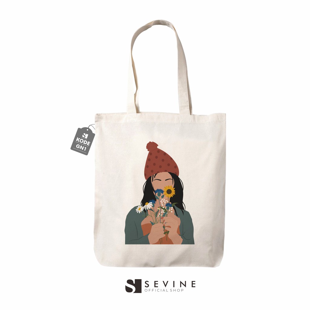 Sevine Totebag Tas Wanita Tote Bag Resleting Laptop Nordic Girly - GN