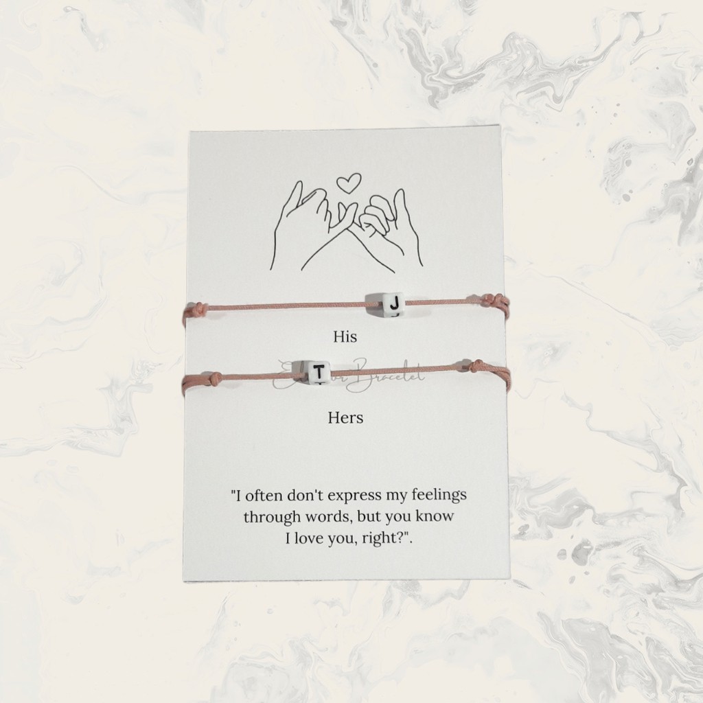 Gelang couple/Gelang couple inisial/Gelang couple huruf/Request huruf/Tali paracord