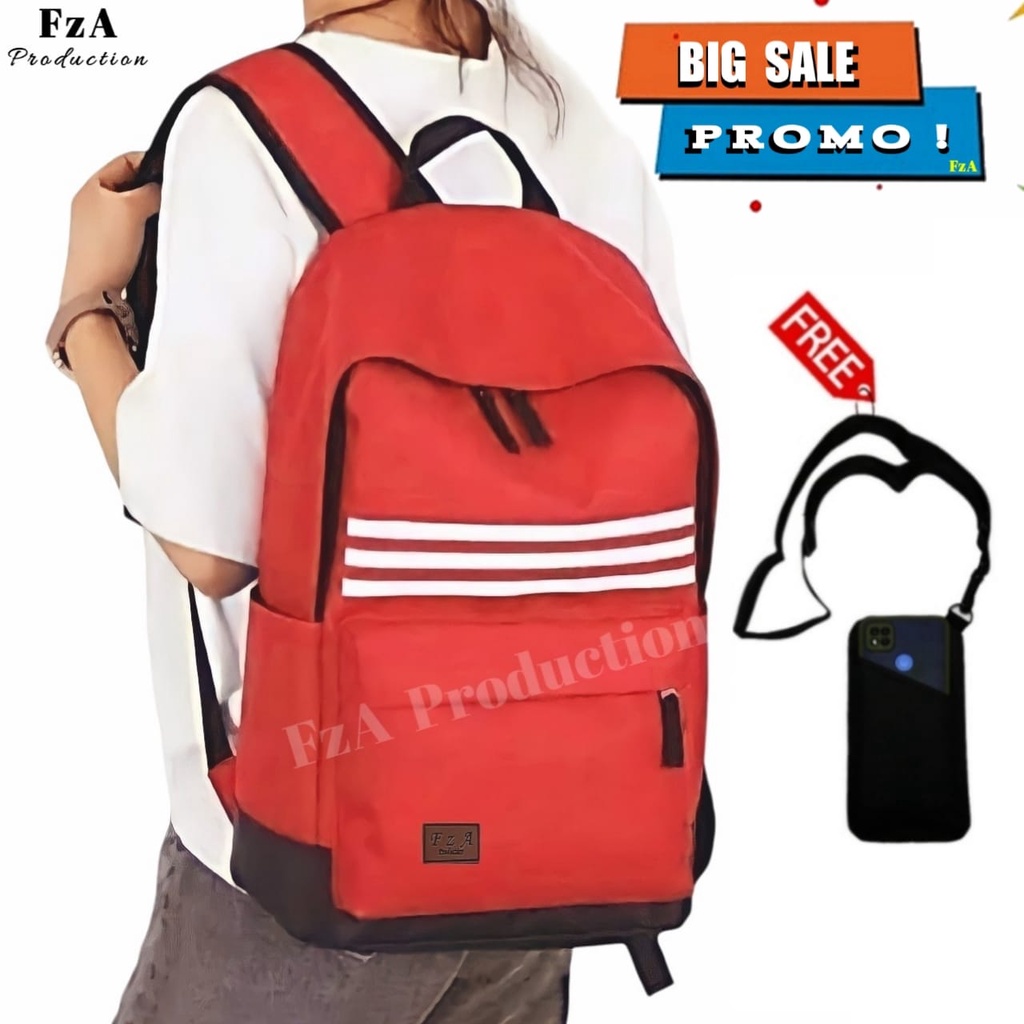 Big Promo..Tas Ransel Distro sekolah kuliah Kerja Pria 4286CV Tas Premium Gratis Sako Wallet HP