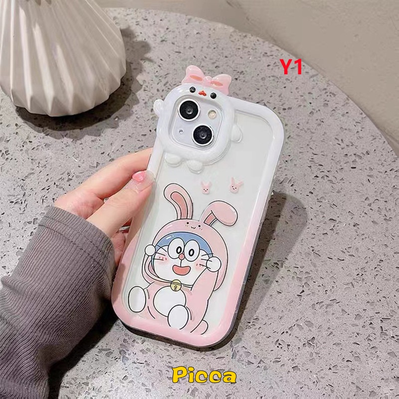 Case TPU Motif Kartun Doraemon 3D Untuk IPhone 7 8 14 Plus 13 11 12 14 Pro MAX XR X 6 6S Plus XS MAX SE