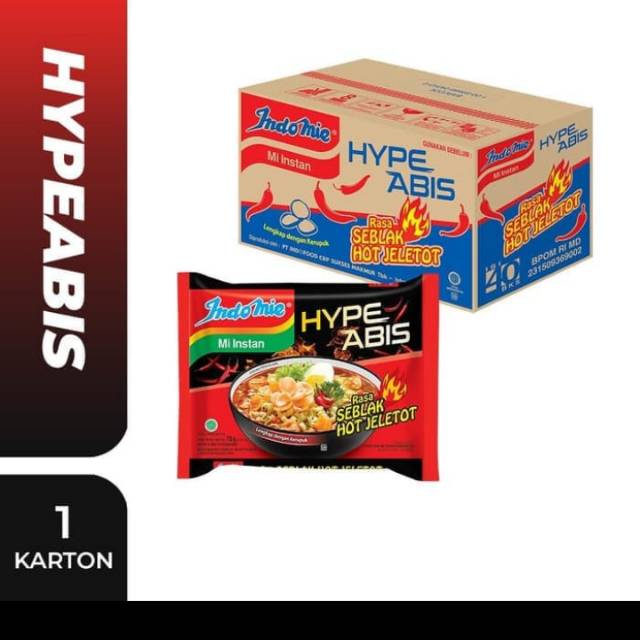 

Indomie HypeAbis Seblak Jeletot 1 Dus 40pcs Mi instan