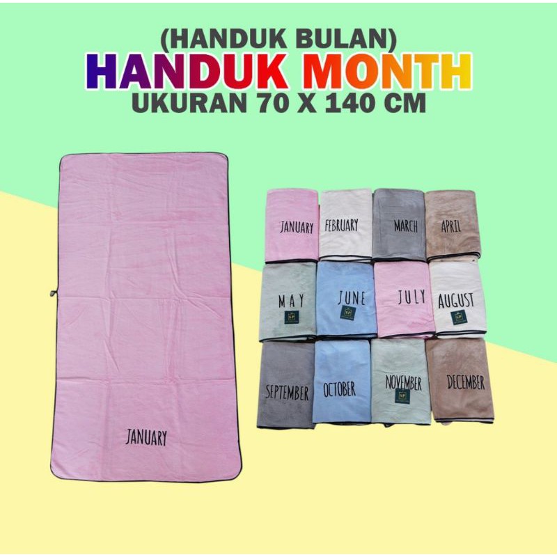 Handuk besar motif bulan lembut microfiber 70x140