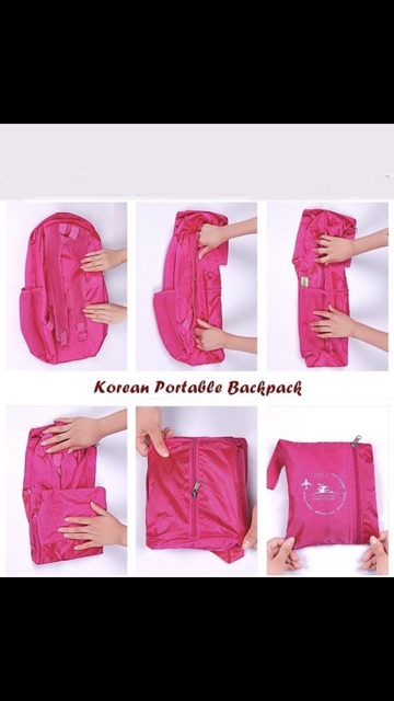 Korean portable backpack ( tas punggung yang bisa dilipat jadi kecil)