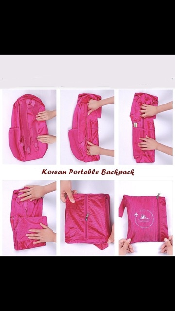 Korean portable backpack ( tas punggung yang bisa dilipat jadi kecil)