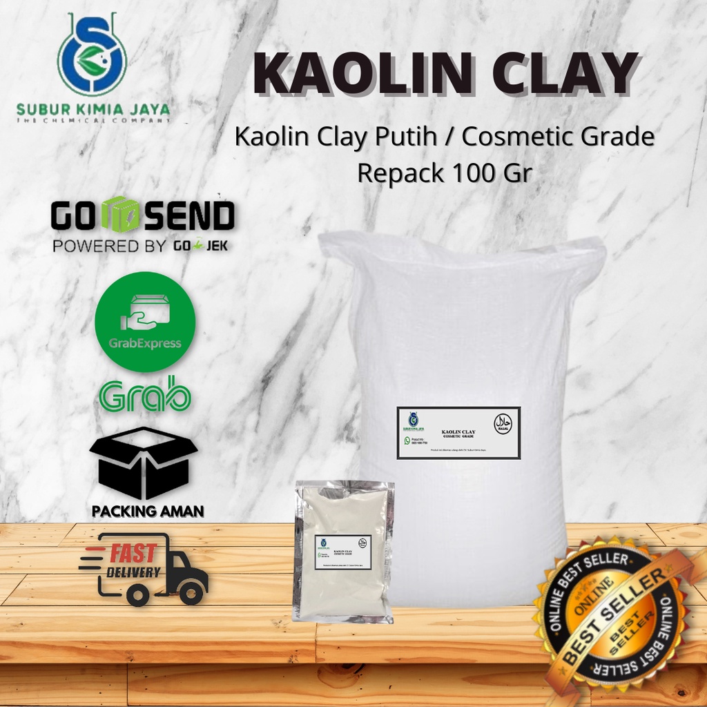 

Kaolin Clay Cosmetic Grade / Masker Wajah 100 gr Premium