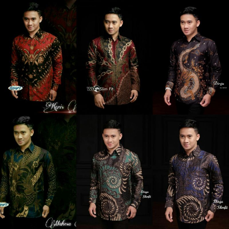 Batik Pria Lengan Panjang BATIK NAKULA HRB026 motif KERATONAN Kode 002 size M L XL XXL Reguler