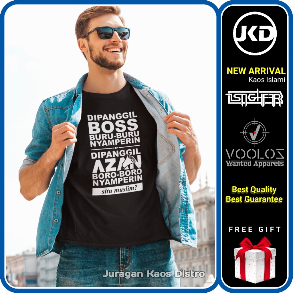 Kaos Dakwah Islami Pria Muslim Tulisan Kata Unik Tshirt Atasan Kaos Distro Dewasa Oblong Santai XXL