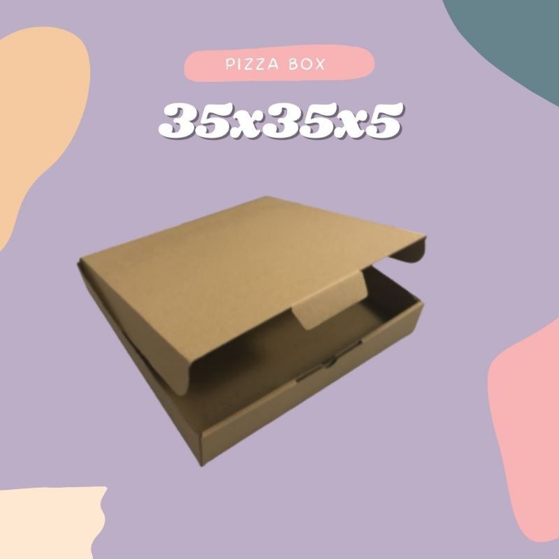 

PIZZA BOX 35 x 35 x 5 // KARDUS DIE CUT KARTON COKLAT // BOX PACKAGING