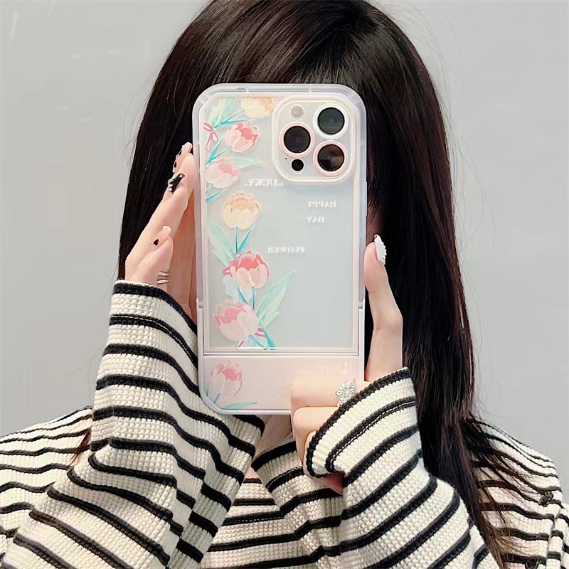 Soft Case Silikon TPU Transparan Motif Bunga Untuk IPhone 13 12 11 Pro X XR XS Max SE 2020 6 6S 7 8 Plus