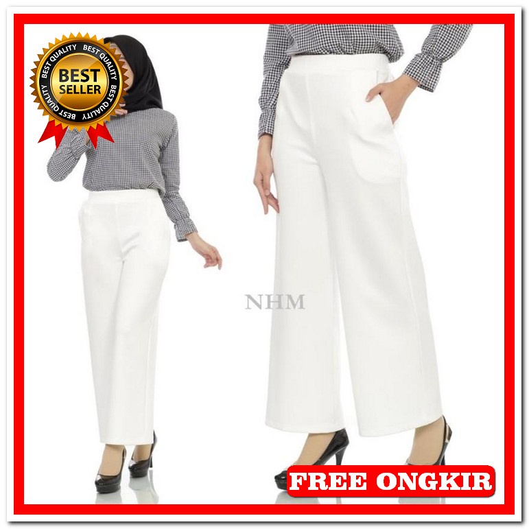 Celana Kulot Highwaist Bahan Rami Linen - Kulot Standar - Kulot Basic - Kulot Jumbo - Katun Bangkok 