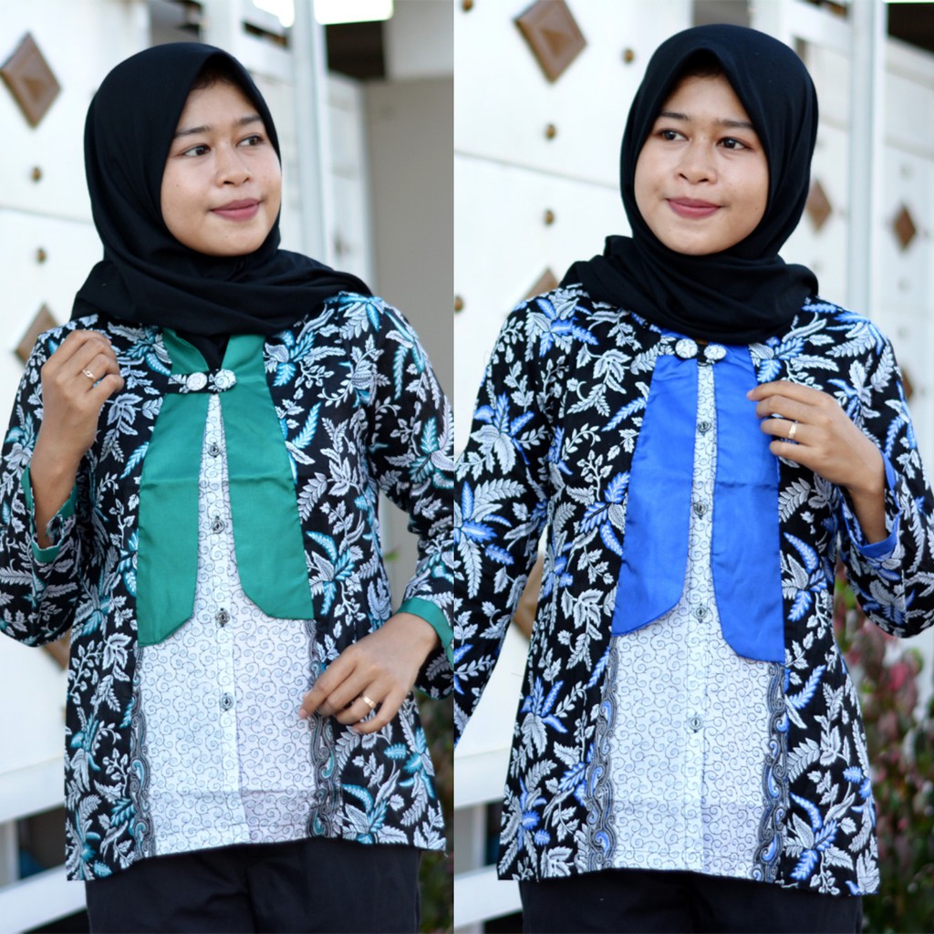 trolistore batik wanita motif kembang pancal / blarak biru ...