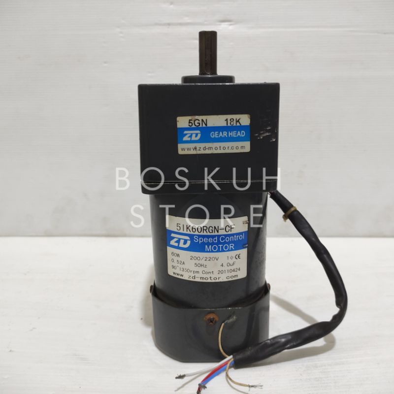 ZD MOTOR GEARBOX  220V AC 60W 1:18 75rpm