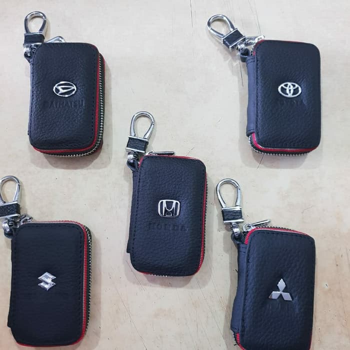 dompet kunci stnk kulit + GANTUNGAN KUNCI logo toyota honda mitsubhisi suzuki daihatsu