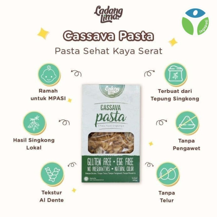 

PASTA-ANEKA- LADANG LIMA - PASTA CASSAVA FUSILI 100GR - PASTA ORGANIK -ANEKA-PASTA.