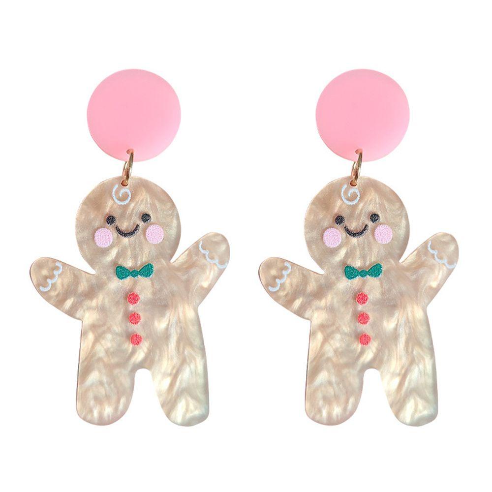 Preva Anting Natal Perhiasan Fashion Kreatif Dinosaurus Snowflake Snowman Akrilik