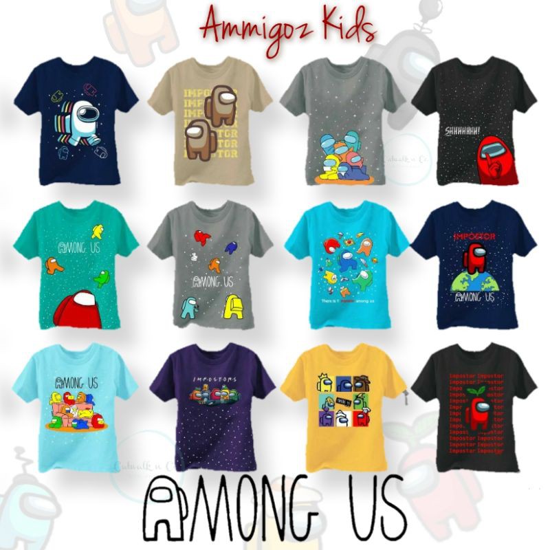 BAJU KAOS ANAK AMMIGOZ KIDS AMONG US kecil