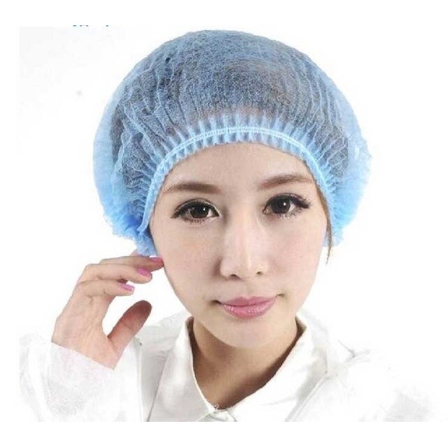 50pcs Disposable Hair Net Nurse cap Hair Cap Mob Cap Penutup kepala Medis Gojek Salon