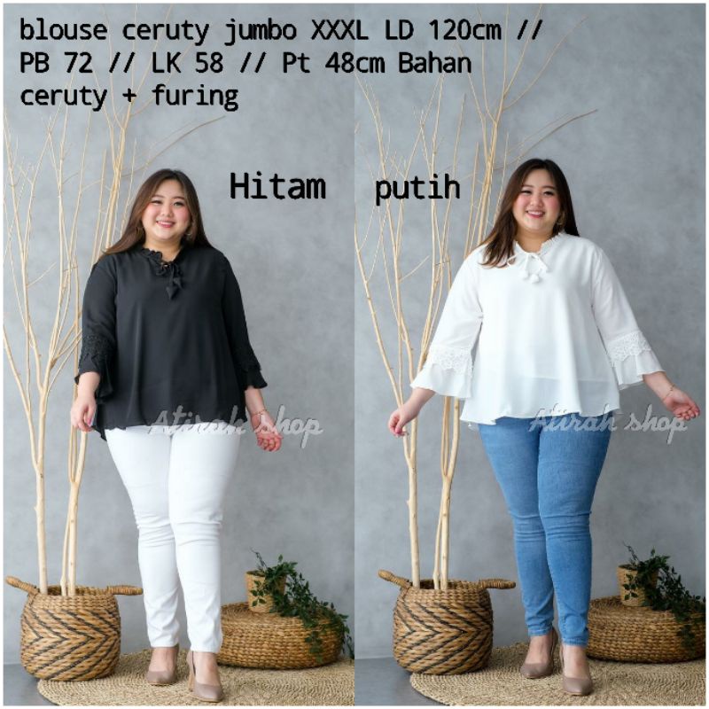 baju atasan jumbo wanita ceruty ld 120cm