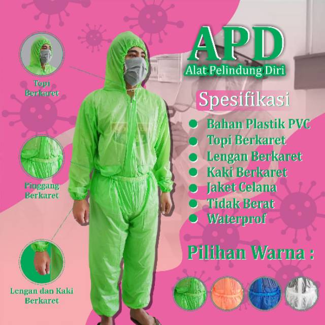 Baju APD plastik bahan PVC untuk tenaga medis