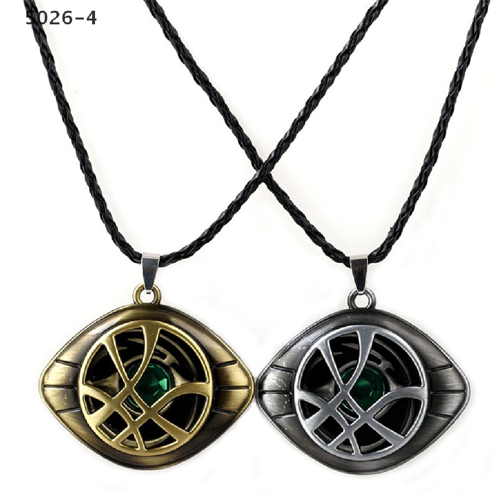 5026-4 Antique Doctor Strange Crysta Necklace Agamotto Eye Pendant Leather Cosplay Jewelry 5026-4