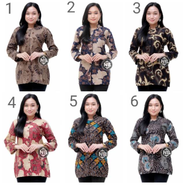 Kenongo BATIK Atasan - BATIK Wanita RISNA HRB026 Blus Batik Exsclusive di kelasnya