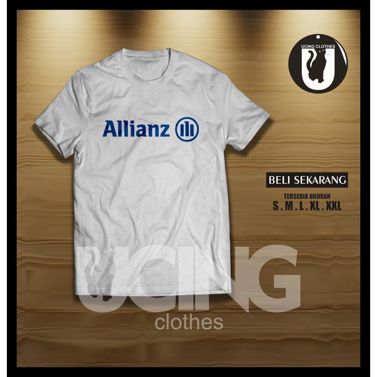 Baju Kaos Pria Distro Kaos Baju Allianz Kaos Perusahaan Asuransi - Putih, M Murah Simple Custom