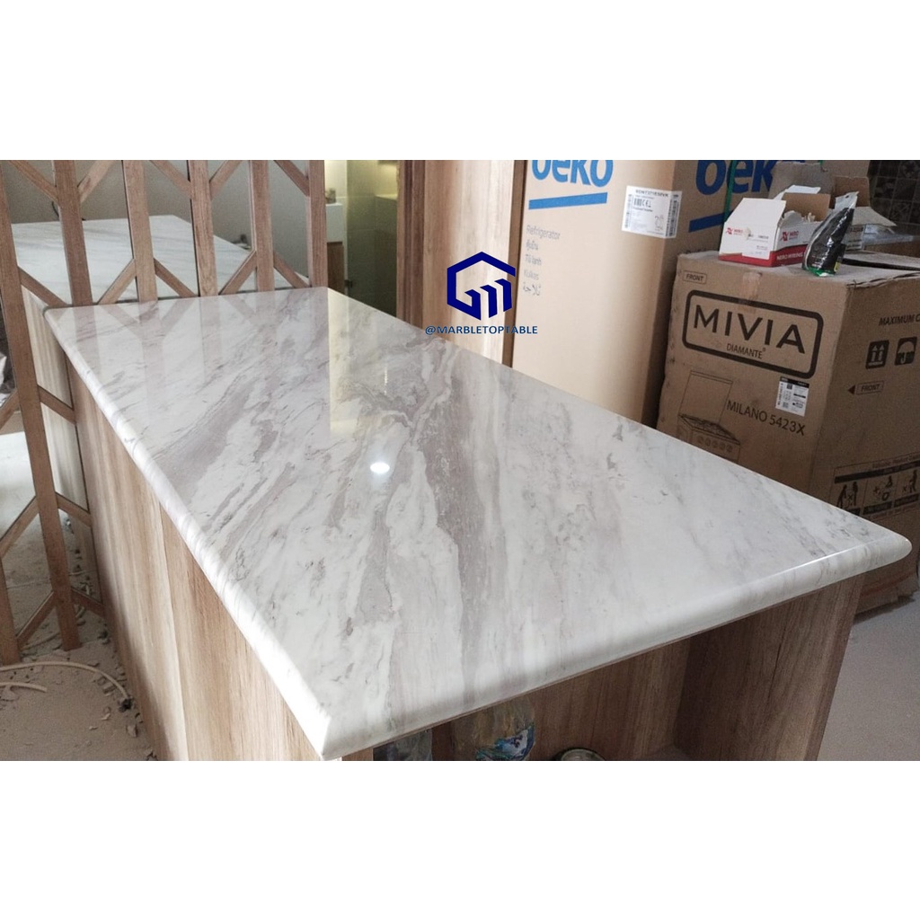 Jual Dining Table Marble Volakas Marble Meja Marmer Marmer Import