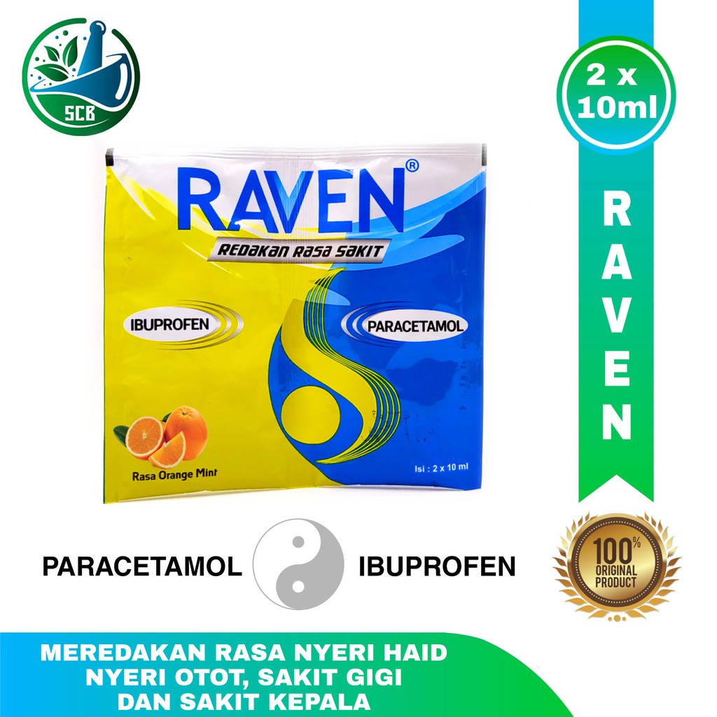 Raven Syrup - Ibuprofen dan Paracetamol - Meredakan nyeri dan demam