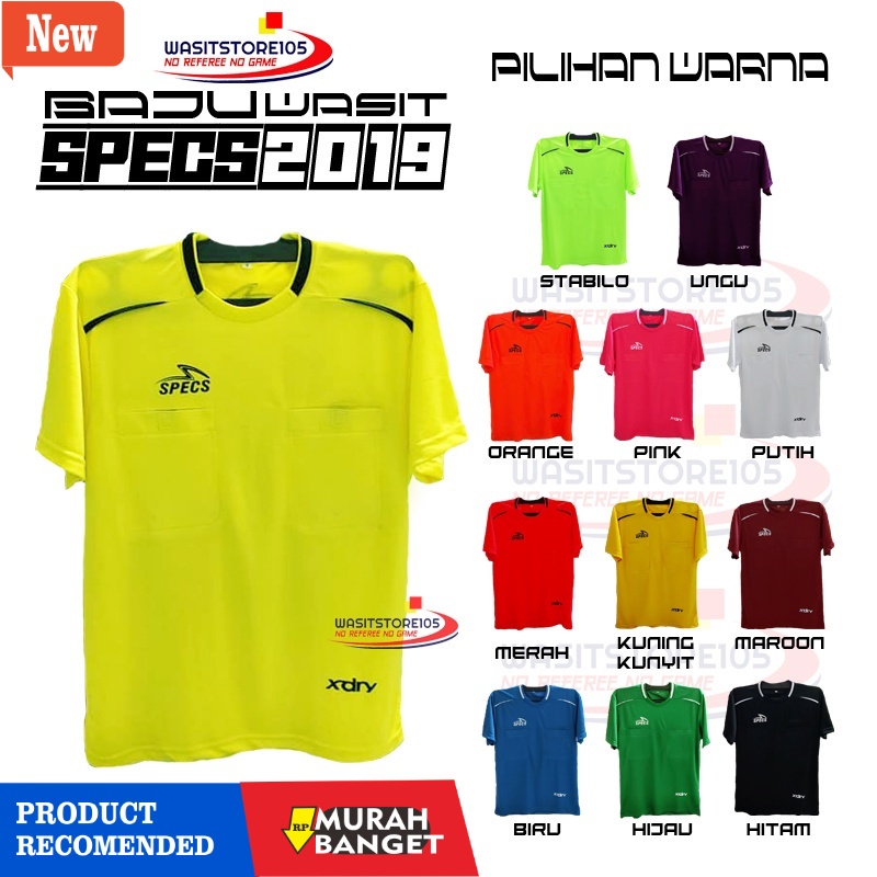 Baju futsal/bola terbaru- BAJU WASIT SPECS 2019 ( Bahan kain Milano ) harga untuk baju saja