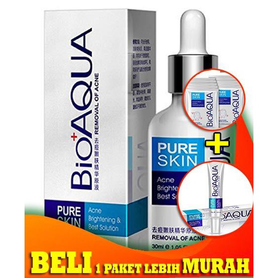 PAKET Bioaqua pure skin series removal of acne ( Paket 3 in 1 bioaqua pure skin series removal of