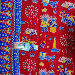 Kain batik  betawi halus primisima cap cent motif  ondel  
