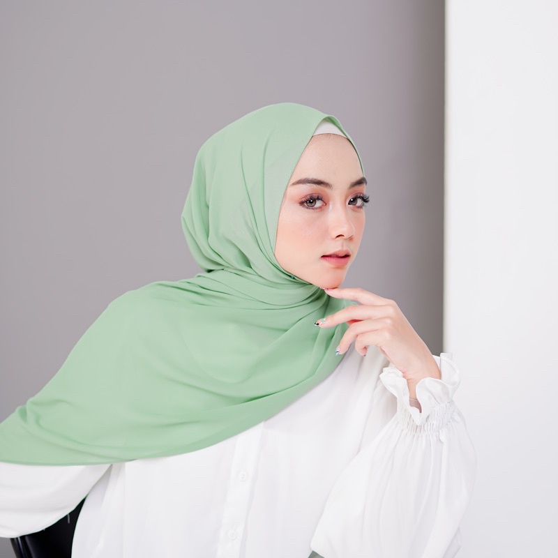 HIJAB PASHMINA CERUTY BABYDOLL-Matcha