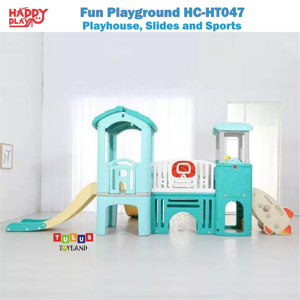 Perosotan Rumah Rumahan Happy Play Fun Playground House Slide Sport HC HT047 PlayHouse Olahraga Anak