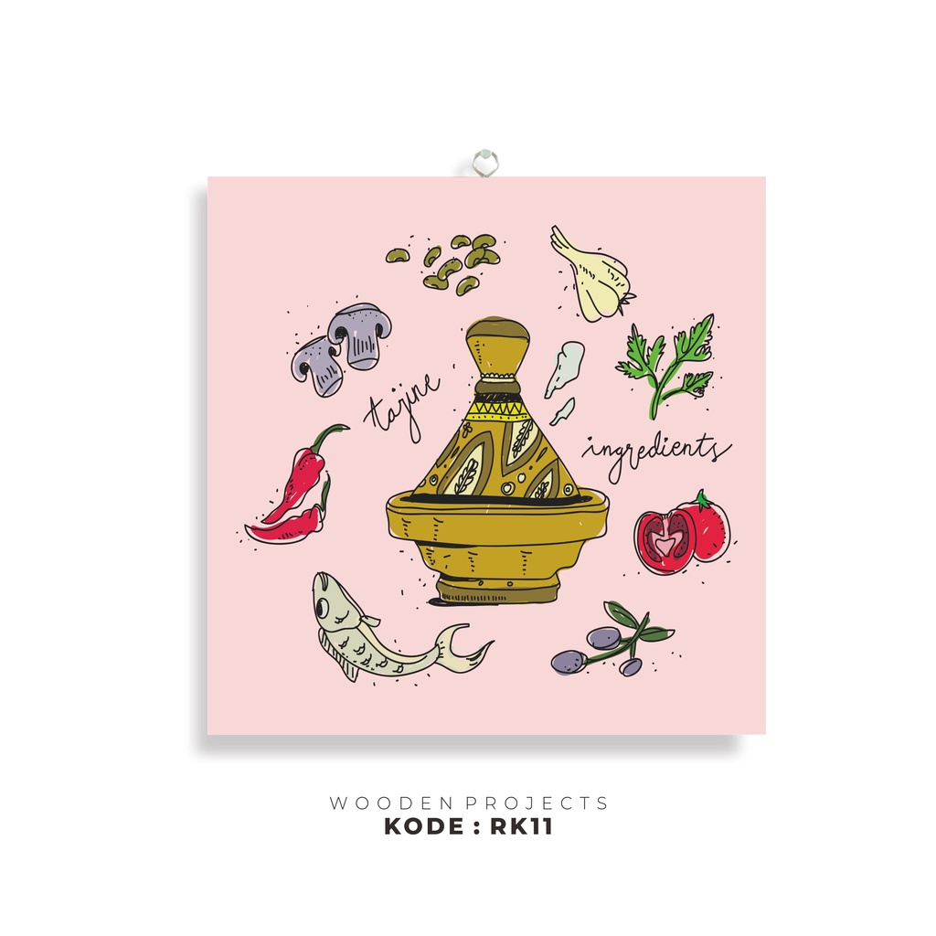 Wooden Projects Wall decor pajangan dinding Kitchen/Dapur unik lucu - RK11-1