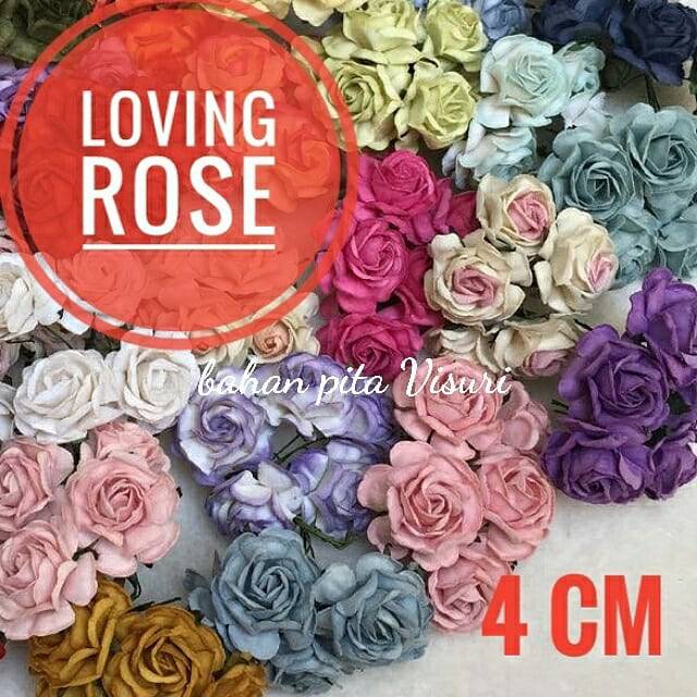 Paper Flower Loving Rose 4 cm Seri A