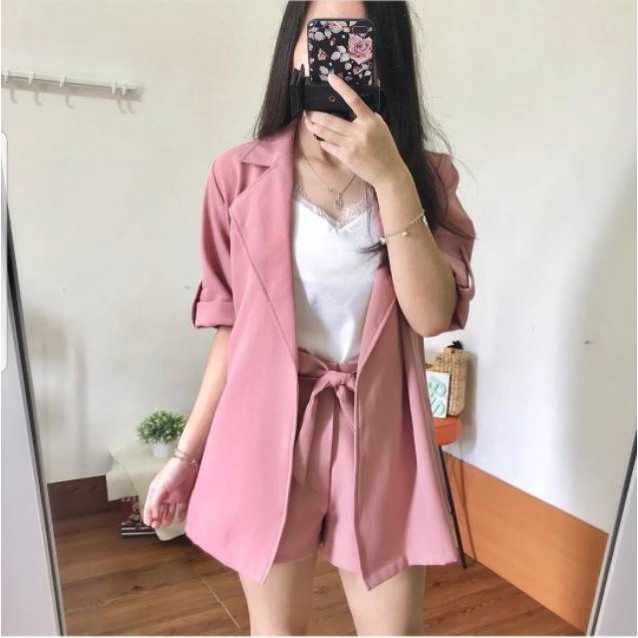 BEFAST - Set AUSTIN (LD 95, P 75) / Set Blazer Megumi / Setelan Wanita Korea / Blazer Kantor / Blazer Wanita Polos Casual / Blazer Kekinian Wanita Terlaris