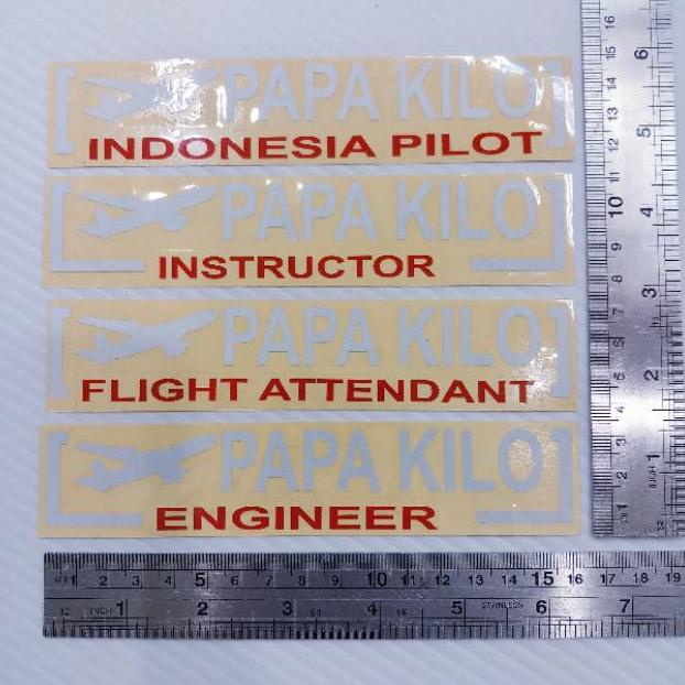 

[PRODUK 0NBQI] Cutting Sticker Pesawat, PAPA KILO, Indonesia Pilot, Enggineer, Instructor, Flight Attendant TBI
