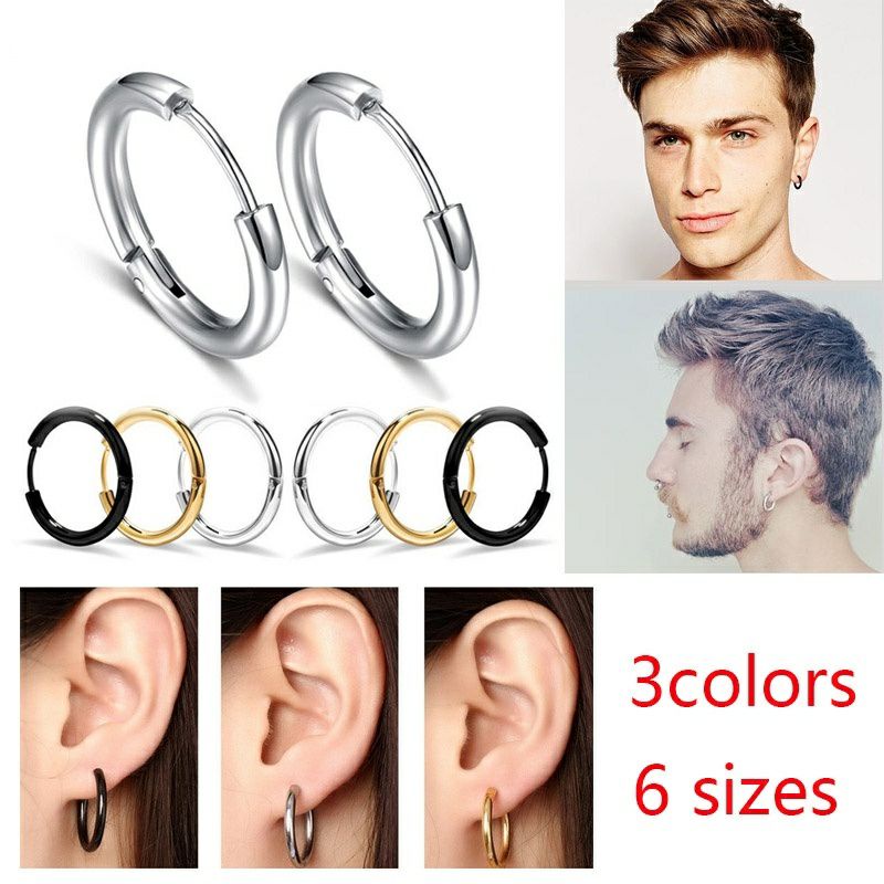 Anting Bulat Titanium Gold Silver Black Antikarat impor Anting Dewasa Anting Anak Bestseller