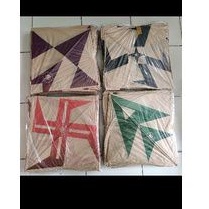 isi 100pcs layangan sablon 58 kertas tisu coklat asli Sukabumi mainan tradisional layang layang