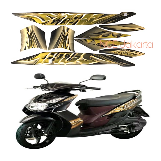 STIKER STRIPING MIO SOUL 2010 HITAM