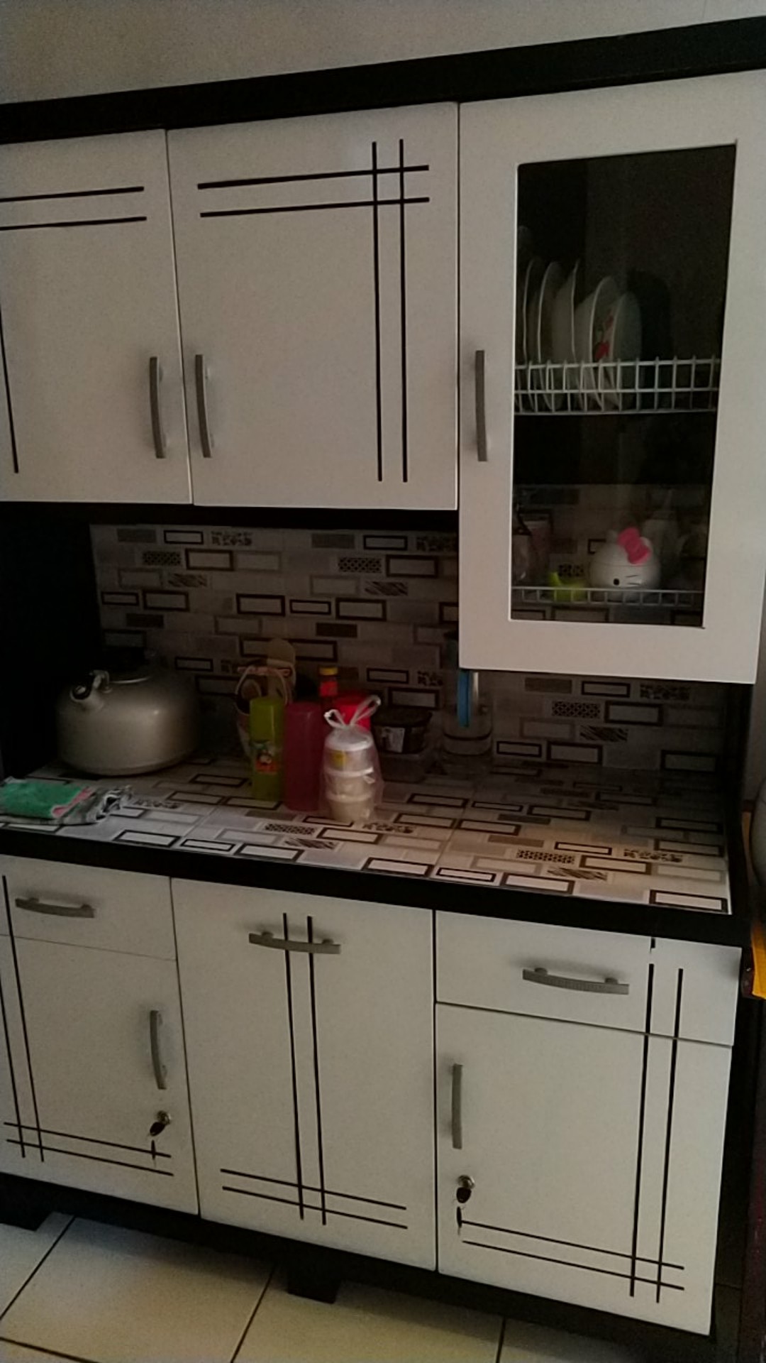 Promo Lemari Sayur Lemari Dapur 3 Pintu Kitchen Set Rak Piring Kayu Melamik Duco Lemari Makan Dapur