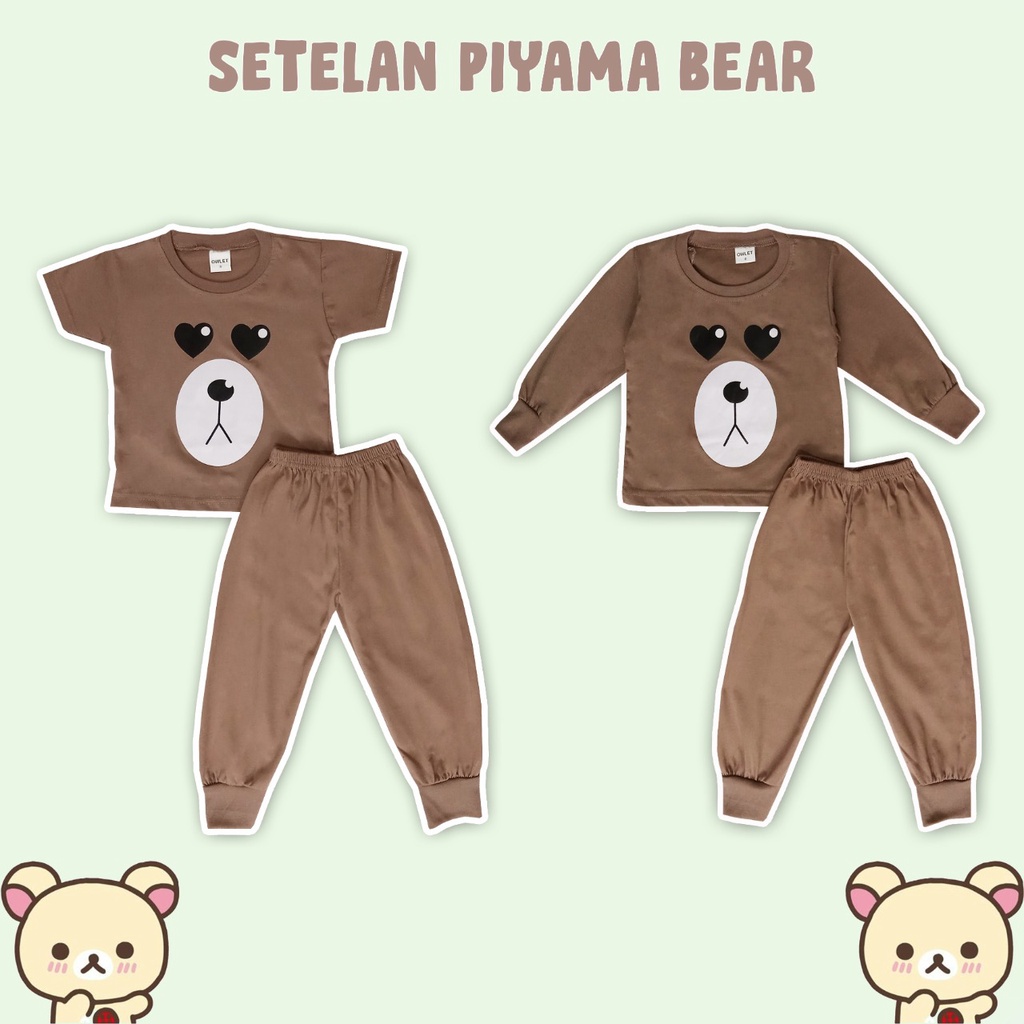 Owlet - setelan anak / piyama anak bergambar / piyama panjang / baju tidur anak