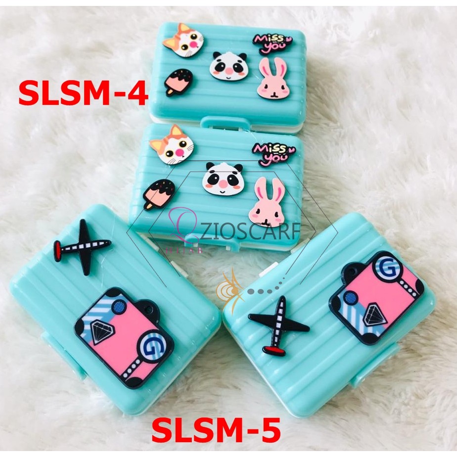 SUPPLIER TERMURAH !!! Tempat softlens koper kotak softlens motif SLSM ZIOSCARF