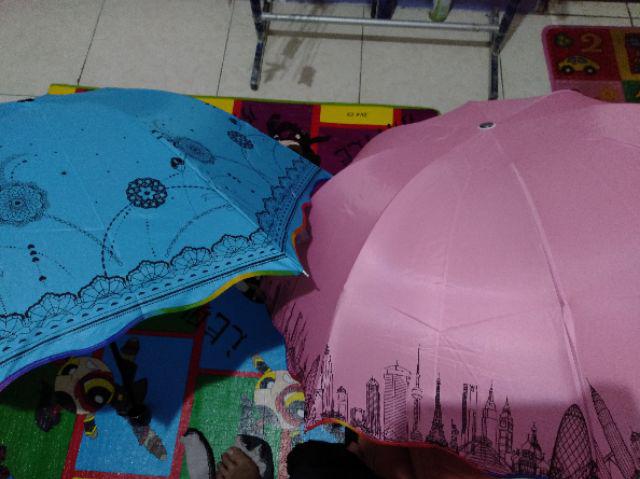 Payung Lipat 4 Fancy Karakter Motif Bunga Anti Uv Merk Osaka Bw-060