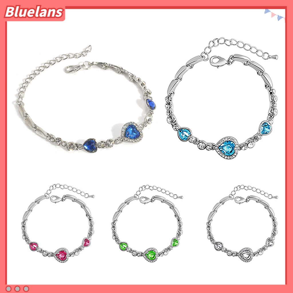 Gelang Berlian Imitasi Bentuk Hati Bahan Alloy Untuk Dekorasi Kencan