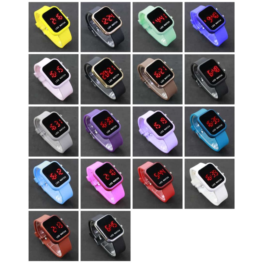 JAM TANGAN LED DEWASA MODEL KOREA/JAM TANGAN WANITA LED WATCH DIGITAL RUBBER STRAP/Jam Tangan LED Digital Import Pria Wanita Anak Remaja Premium